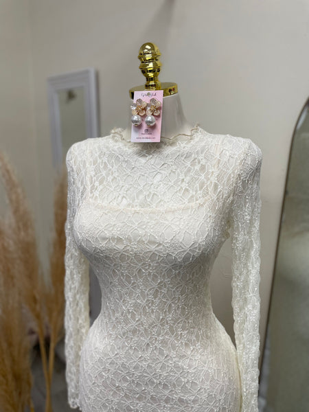 NOELLE LACE DRESS- IVORY