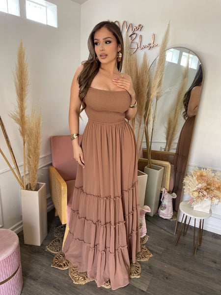 MOCHA MIRAGE MAXI DRESS