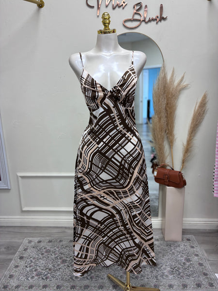MOCHA MIRAGE MIDI DRESS