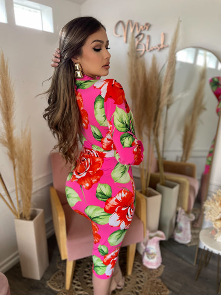KAYLA FLORAL MIDI DRESS