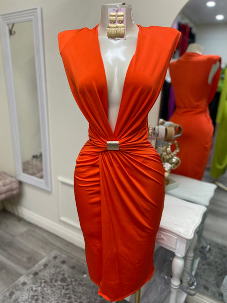 THE ALESSIA MIDI DRESS- ORANGE