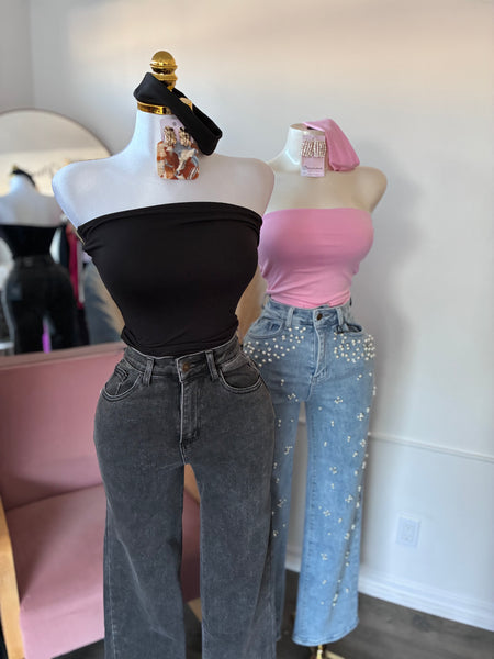 BARELY THERE TUBE TOP- PINK