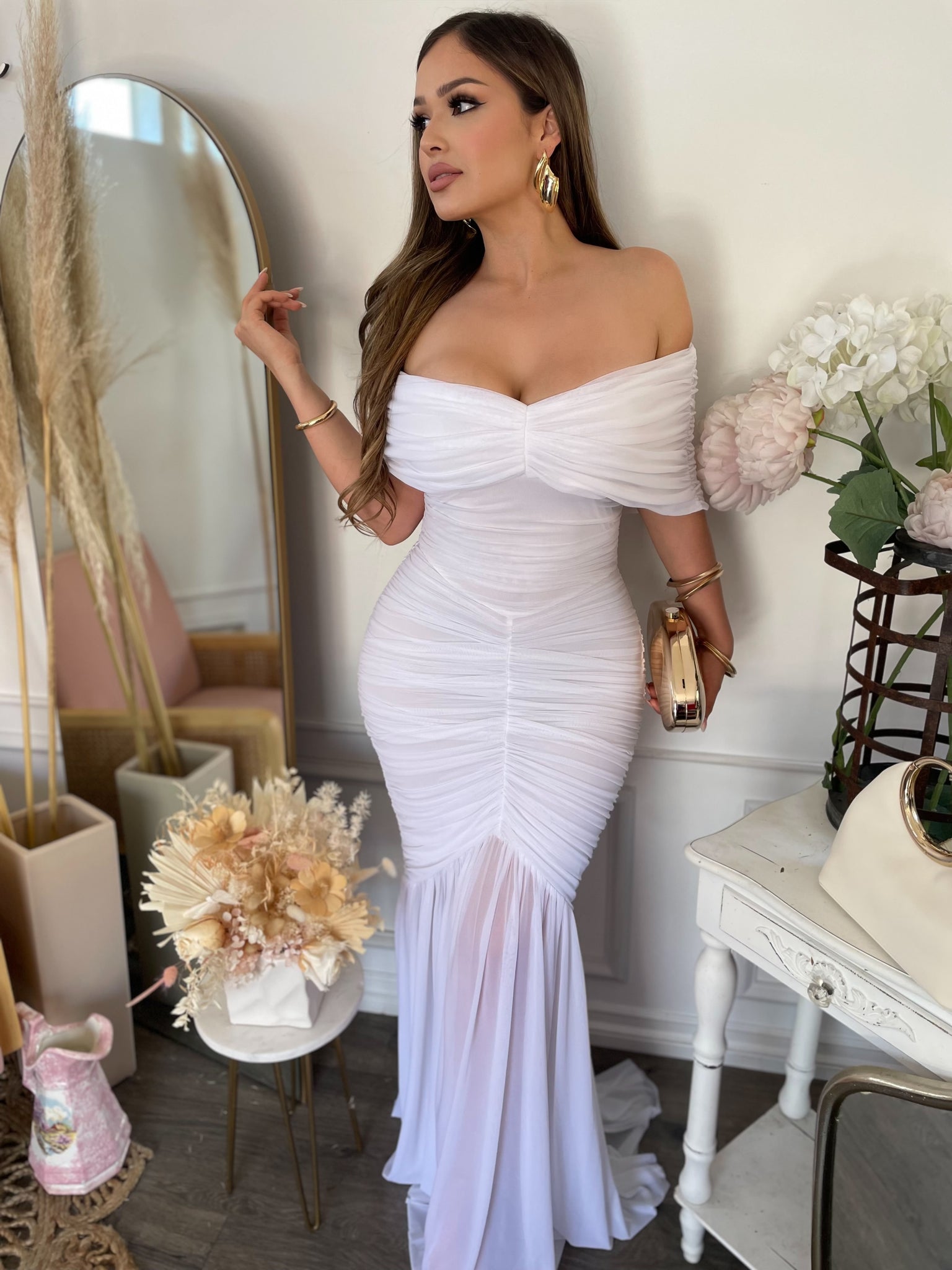 CRESSIDA COUTURE DRESS- WHITE