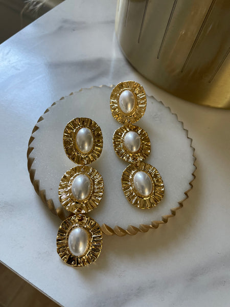 THE CAPRI PEARL DROP EARRINGS (GOLD DIPPED)