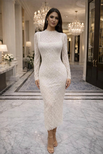 NOELLE LACE DRESS- IVORY