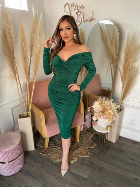 ELYNA MIDI DRESS-PINE