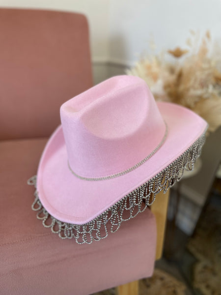 HOUSTON WESTERN HAT- BABY PINK