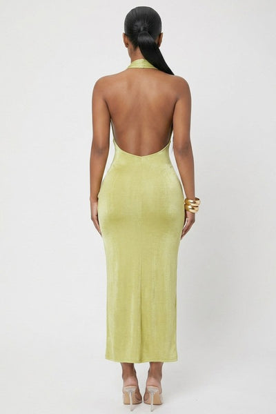 SAGE ALLURE COWL NECK DRESS