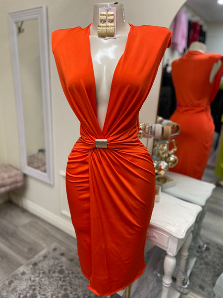 THE ALESSIA MIDI DRESS- ORANGE
