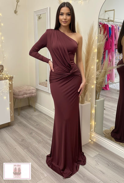 SERAFINA COUTURE DRESS- MAROON