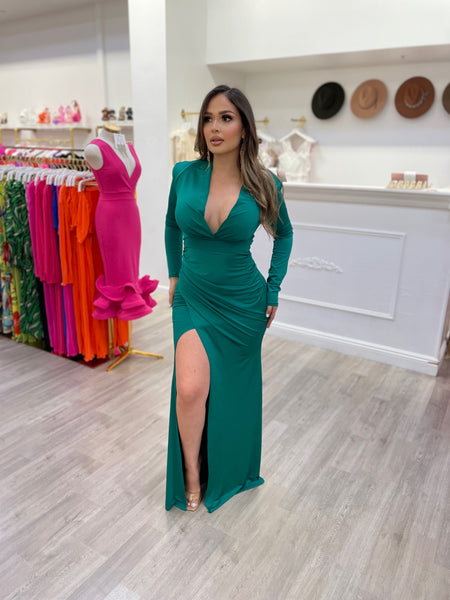 JAQUI COUTURE DRESS- GREEN