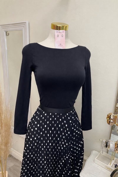 POLKA DOT PLEATED SKIRT