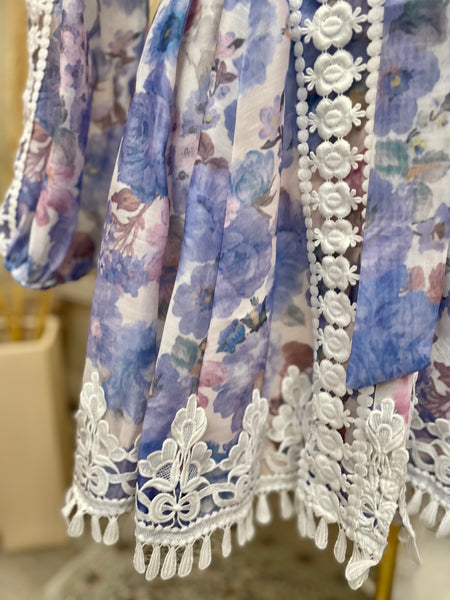 THE ALESSANDRA DRESS- LAVENDER/BLUE
