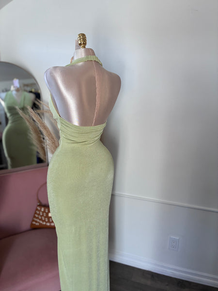 SAGE ALLURE COWL NECK DRESS