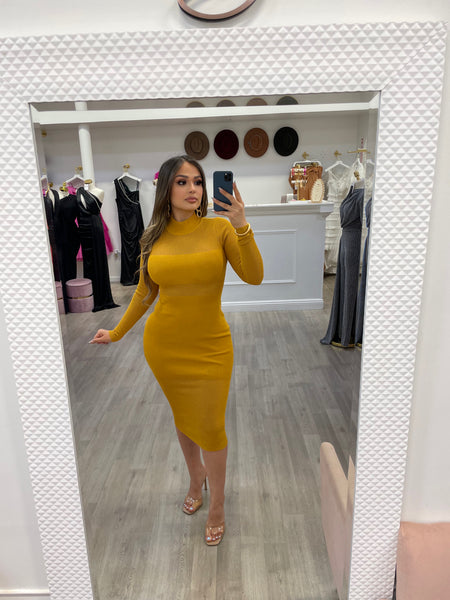 EMMA KNIT MIDI- BUTTERSCOTCH