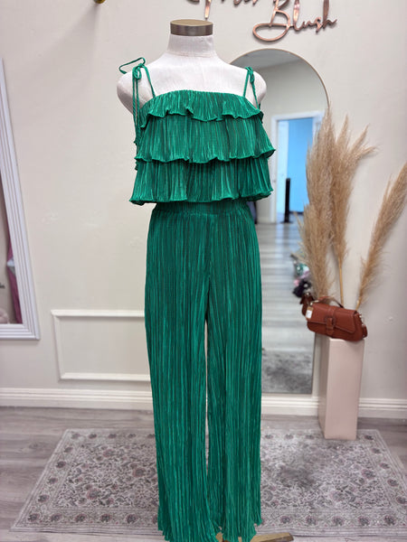 EMERALD BREEZE PLEATED SET