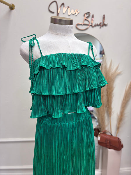 EMERALD BREEZE PLEATED SET