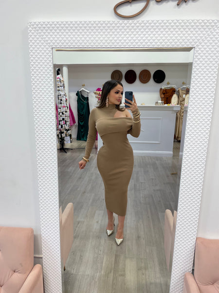CHELSEA KNIT MIDI- NUDE
