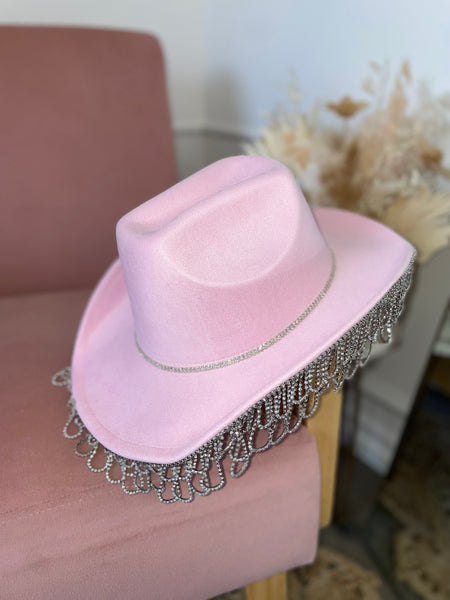 HOUSTON WESTERN HAT- BABY PINK