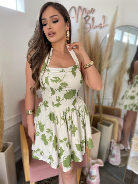 Olive Bloom Halter Mini
