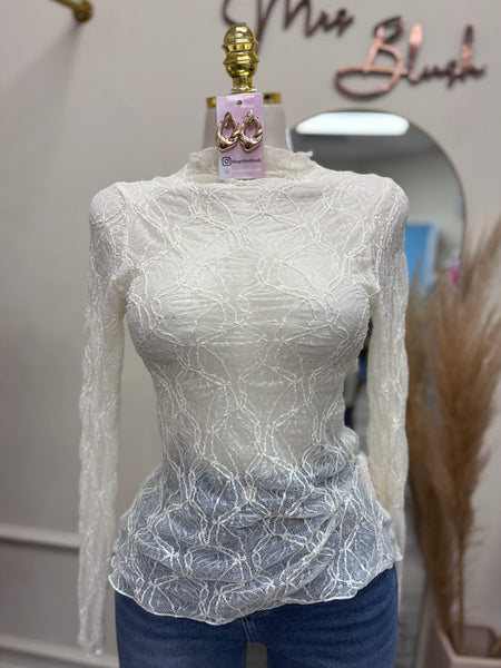 MIA LACE TOP- IVORY