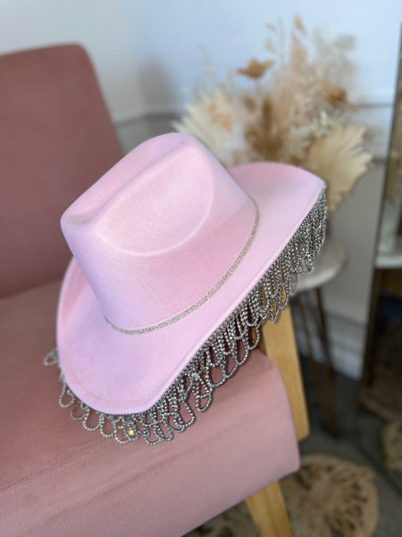 HOUSTON WESTERN HAT- BABY PINK