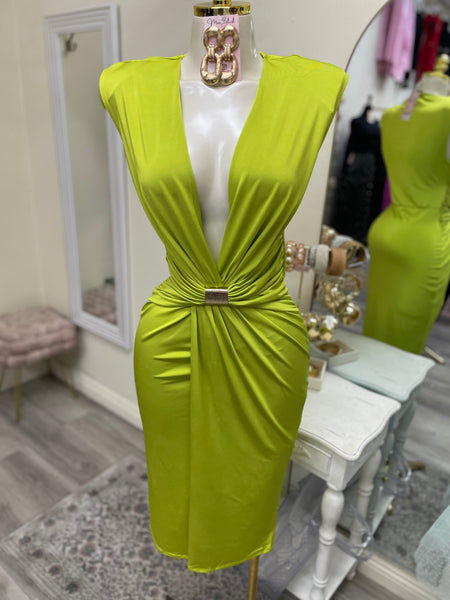 THE ALESSIA MIDI DRESS- KIWI