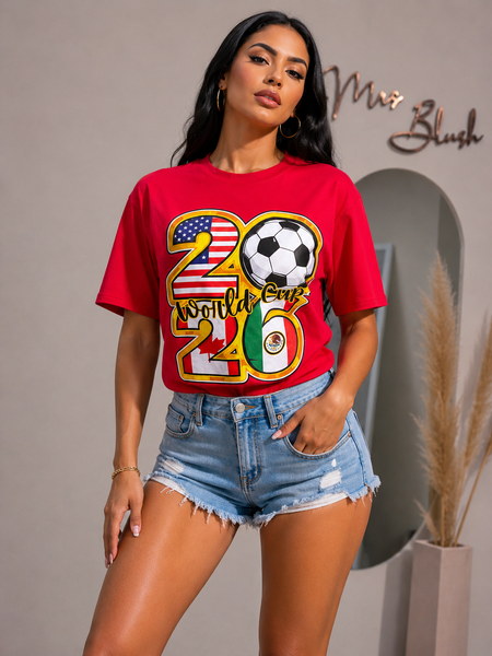 WORLD CUP FEVER TEE- RED