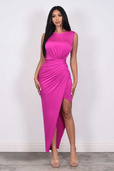 KATE MIDI DRESS-MAGENTA PINK