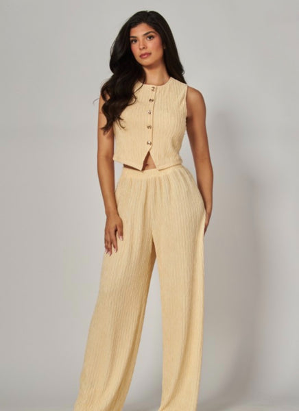NATALIE VEST SET- BUTTER YELLOW