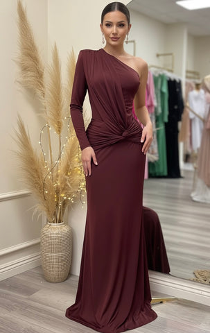 SERAFINA COUTURE DRESS- MAROON