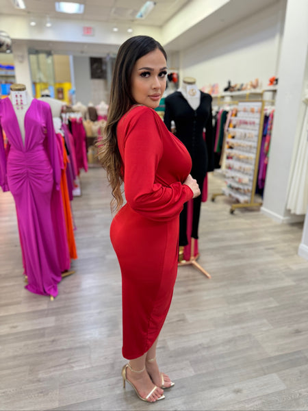 CANDACE MIDI-RED