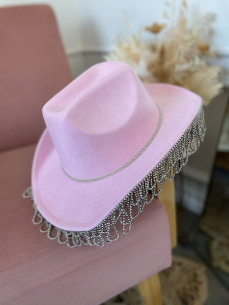 HOUSTON WESTERN HAT- BABY PINK
