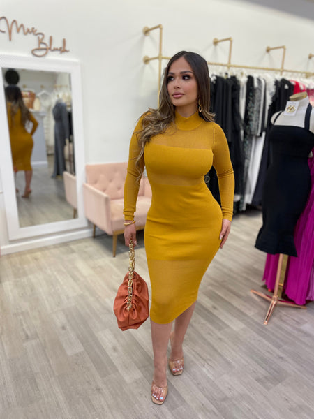 EMMA KNIT MIDI- BUTTERSCOTCH