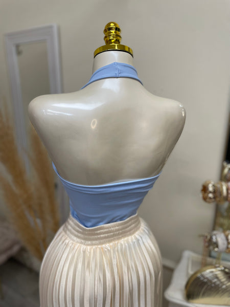 EMILEE HALTER TOP- BLUE