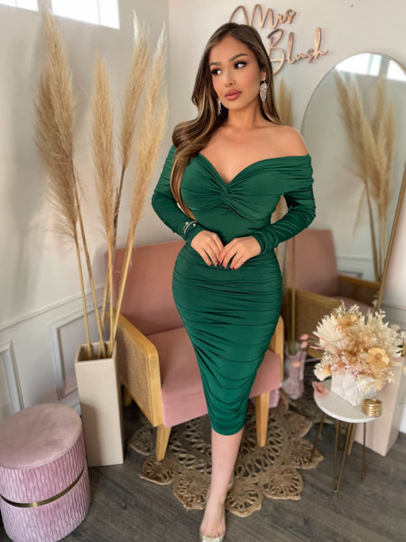 ELYNA MIDI DRESS-PINE