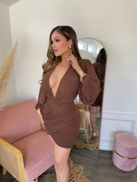 LIZA DRESS- ESPRESSO