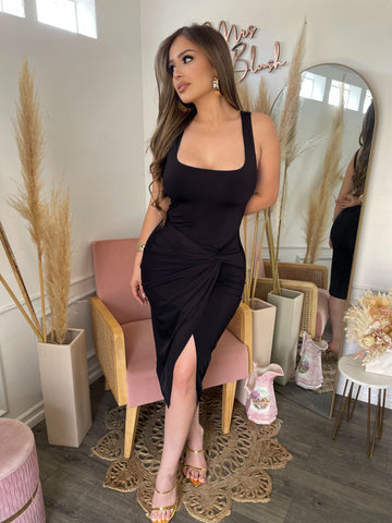 MILA MIDI DRESS- BLACK