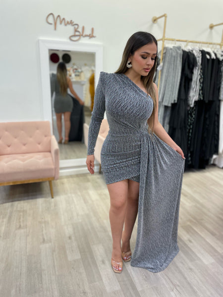 KATIE COUTURE DRESS-SILVER