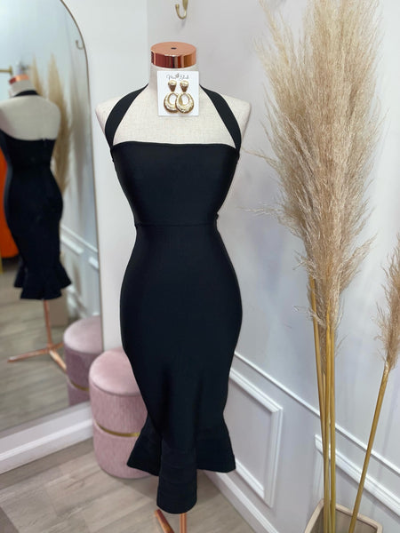 EMILIA BANDAGE MIDI- BLACK