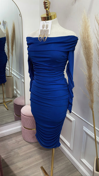 SASHA MESH MIDI- BLUE