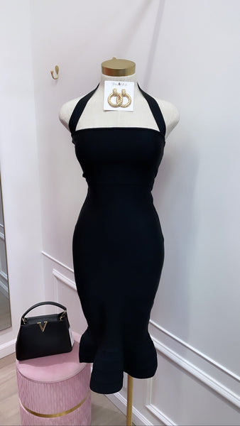 EMILIA BANDAGE MIDI- BLACK