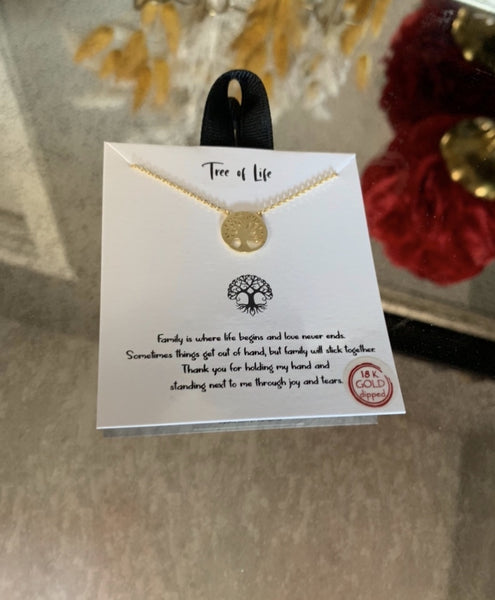 'TREE OF LIFE' NECKLACE 18k gold dipped