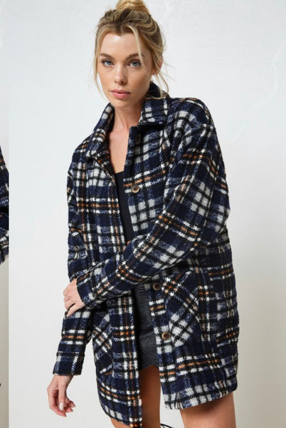 JOSS PLAID COAT JACKET