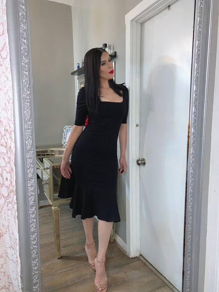 'VALENCIA' Black Mermaid Midi