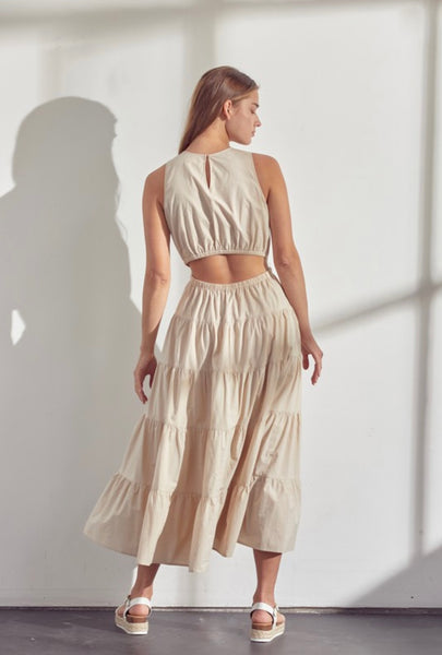 MADISON COCKTAIL MIDI- ALMOND CREAM