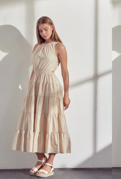 MADISON COCKTAIL MIDI- ALMOND CREAM