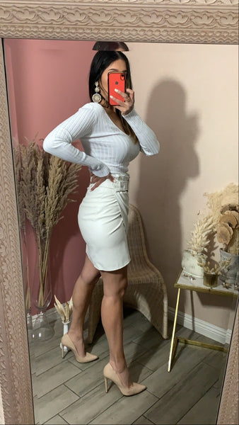 VIVIENNE VEGAN SKIRT- OFF WHITE