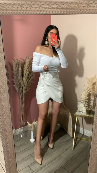 VIVIENNE VEGAN SKIRT- OFF WHITE