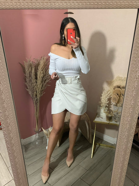 VIVIENNE VEGAN SKIRT- OFF WHITE
